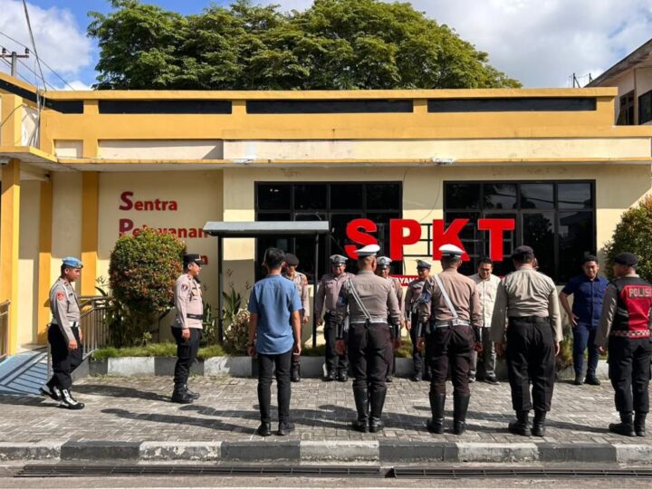 Pastikan Kesiapsiagaan di Mako, Piket Fungsi dan SPKT Polresta Palangka Raya Gelar Apel Serah Terima Tugas