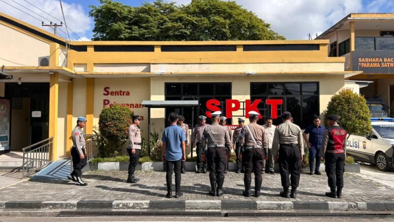 Pastikan Kesiapsiagaan di Mako, Piket Fungsi dan SPKT Polresta Palangka Raya Gelar Apel Serah Terima Tugas