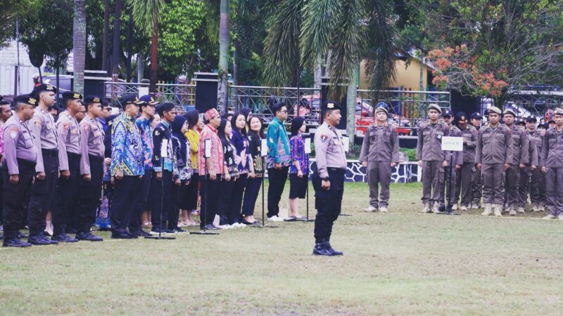 Peringati HUT Ke-69 Provinsi Kalteng dan Harkitnas Ke-118, Personel Polresta Palangka Raya Ikuti Upacara di Kantor Wali Kota