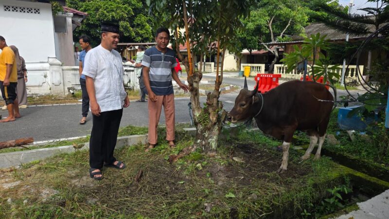 Maknai Lebaran Idul Adha, Wakapolresta Palangka Raya Secara Simbolis Serahkan Hewan Qurban