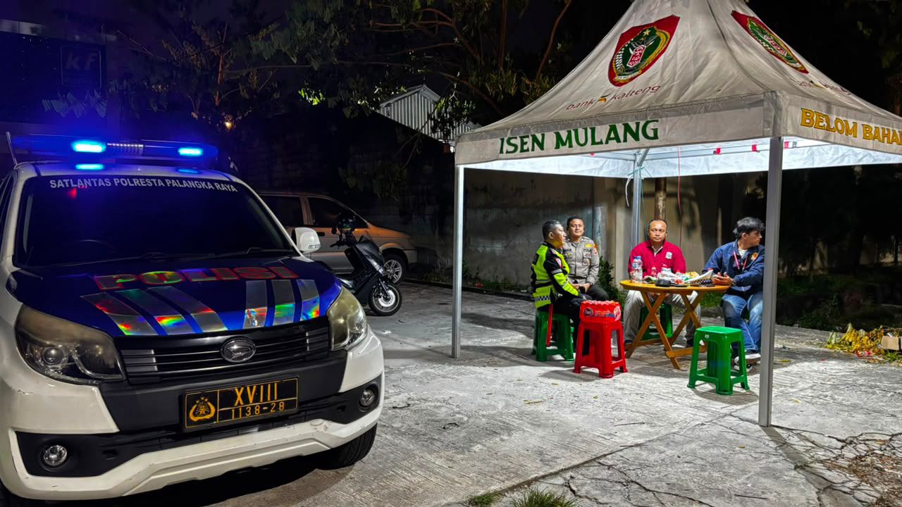 Disela Patroli, Satsamapta Polresta Palangka Raya Sambangi Pos Antisipasi Balapan Liar