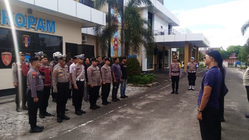 Siap Tingkatkan Pelayanan, Pamapta II SPKT Polresta Palangka Raya Pimpin Apel Serah Terima Tugas