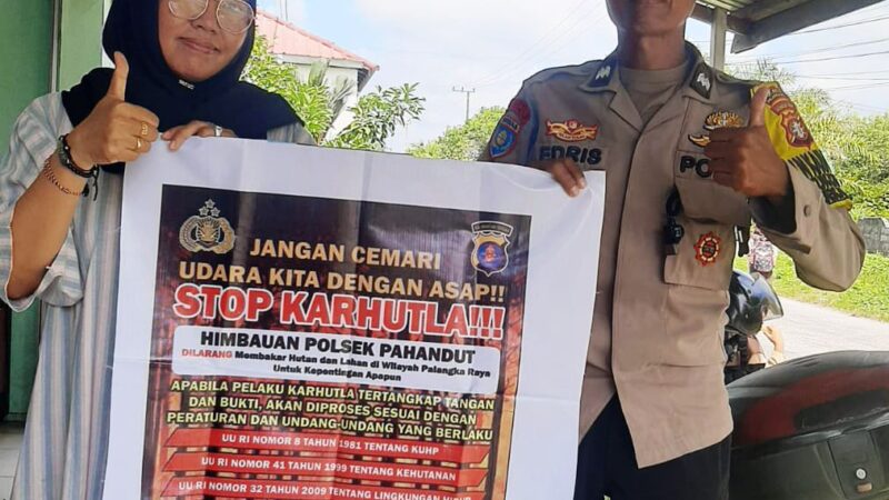 Gandeng Emak-Emak, Bhabinkamtibmas Polsek Pahandut Optimis Wujudkan Petuk Katimpun Bebas Karhutla