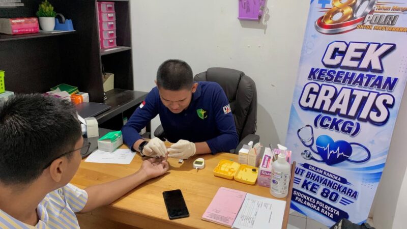 Bakti Kesehatan Jelang Hari Bhayangkara, Sidokkes Polresta Palangka Raya Sediakan Layanan CKG