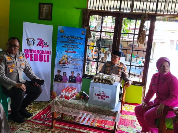 Sambut Hari Bhayangkara Ke-80, Bhabinkamtibmas Panarung Monitoring Anjangsana Polda Kalteng ke Rumah Purnawirawan Polri
