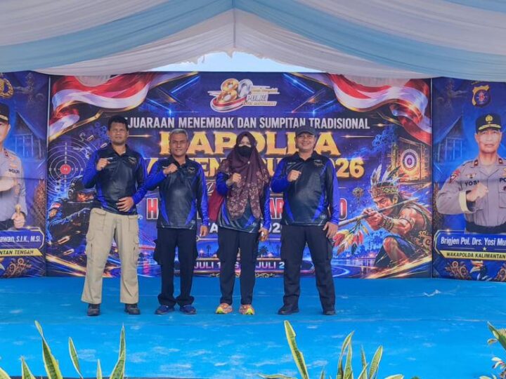 Personel Polresta Palangka Raya Berlaga pada Lomba Menembak Kapolda Kalteng Cup Hari Bhayangkara Ke-80