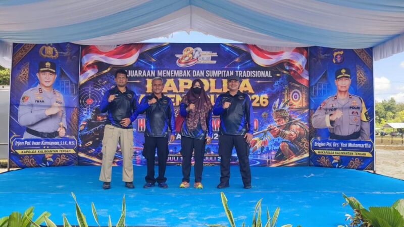 Personel Polresta Palangka Raya Berlaga pada Lomba Menembak Kapolda Kalteng Cup Hari Bhayangkara Ke-80