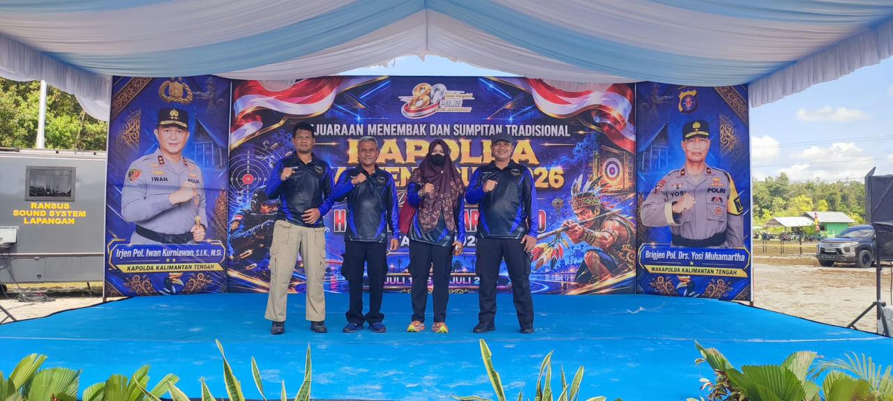 Personel Polresta Palangka Raya Berlaga pada Lomba Menembak Kapolda Kalteng Cup Hari Bhayangkara Ke-80