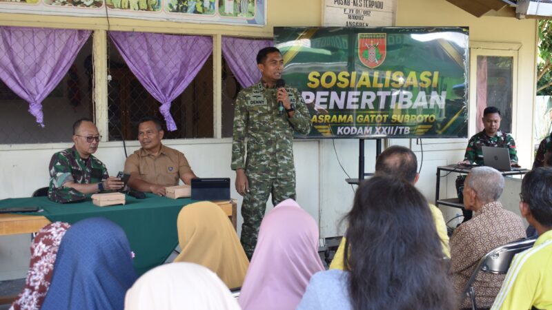 Kodam XXII/Tambun Bungai Gelar Sosialisasi Penertiban Rumah Dinas Asrama Militer Gatot Subroto