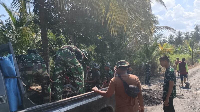 Satgas TMMD dan Warga Berjibaku, Jalan Desa Tamban Bangun Terus Berbenah
