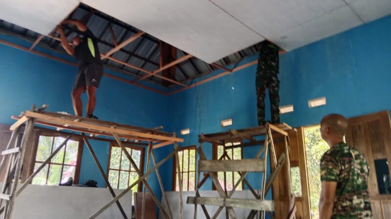 Progres Perehaban Mushola Darul Istiqomah Terus Dikebut Satgas TMMD Ke-129