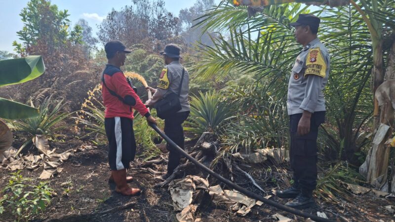 Cek Titik Hotspot, Polsek Pahandut Bersama Tim Gabungan Lakukan Pemadaman Karhutla