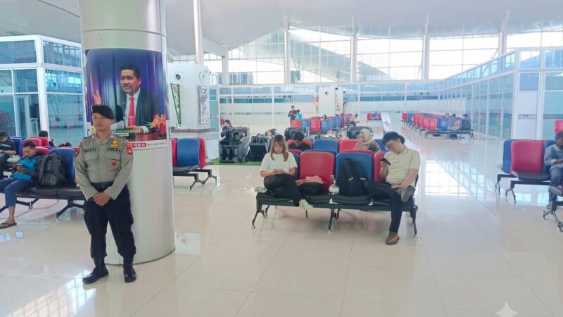 Jaga Keamanan Bandara Tjilik Riwut, Satpamobvit Pastikan Aktivitas Penumpang Kondusif