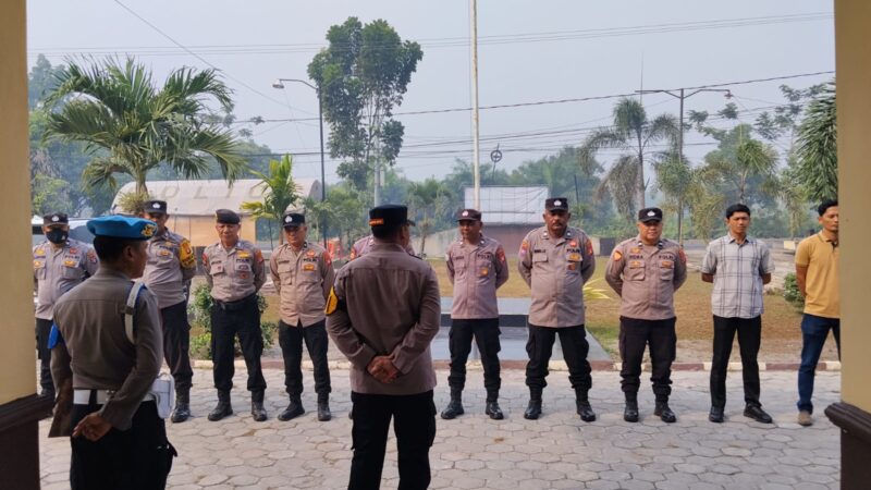 Saat Apel di Mako, Kapolsek Sabangau Imbau Personel Aktif Jaga Kamtibmas