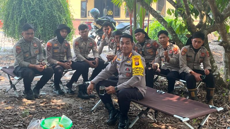 Dirsamapta Polda Kalteng Turun Langsung Motivasi Personel Padamkan Karhutla di Sebangau