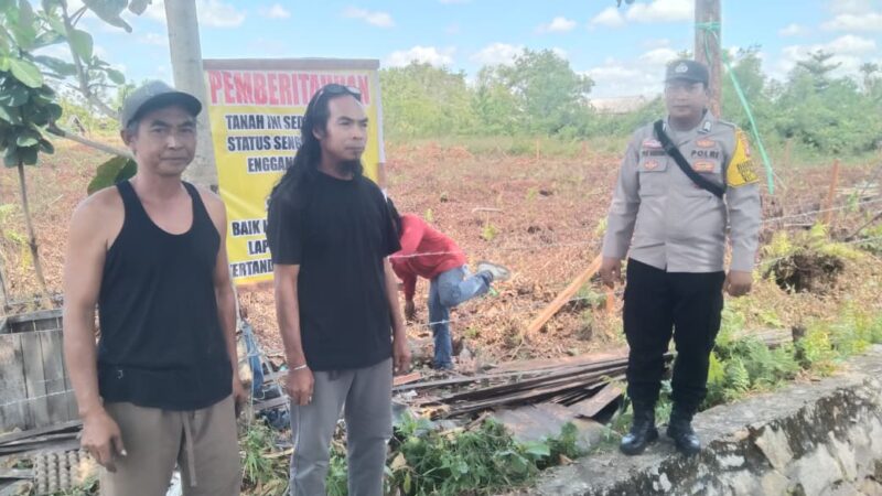 Monitoring Sengketa Lahan, Bhabinkamtibmas Langkai Imbau Warga Tempuh Jalur Hukum