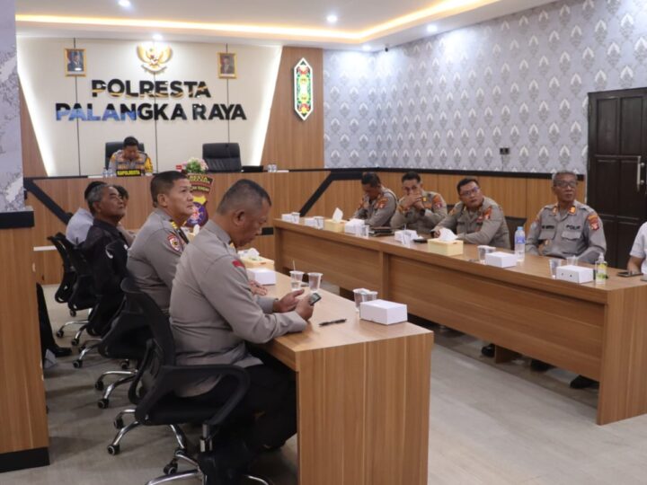 Polresta Palangka Raya Ikuti Vicon Anev Posko Presisi Dipimpin Wakapolri
