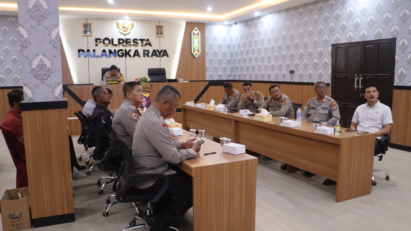 Polresta Palangka Raya Ikuti Vicon Anev Posko Presisi Dipimpin Wakapolri