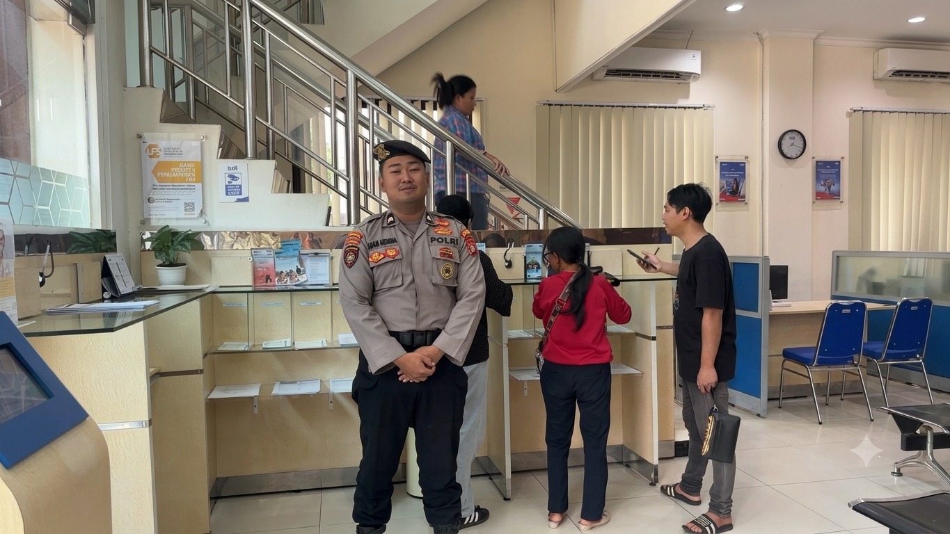 Pastikan Aktivitas Nasabah Aman, Satpamobvit Polresta Palangka Raya Perketat Pengamanan Bank
