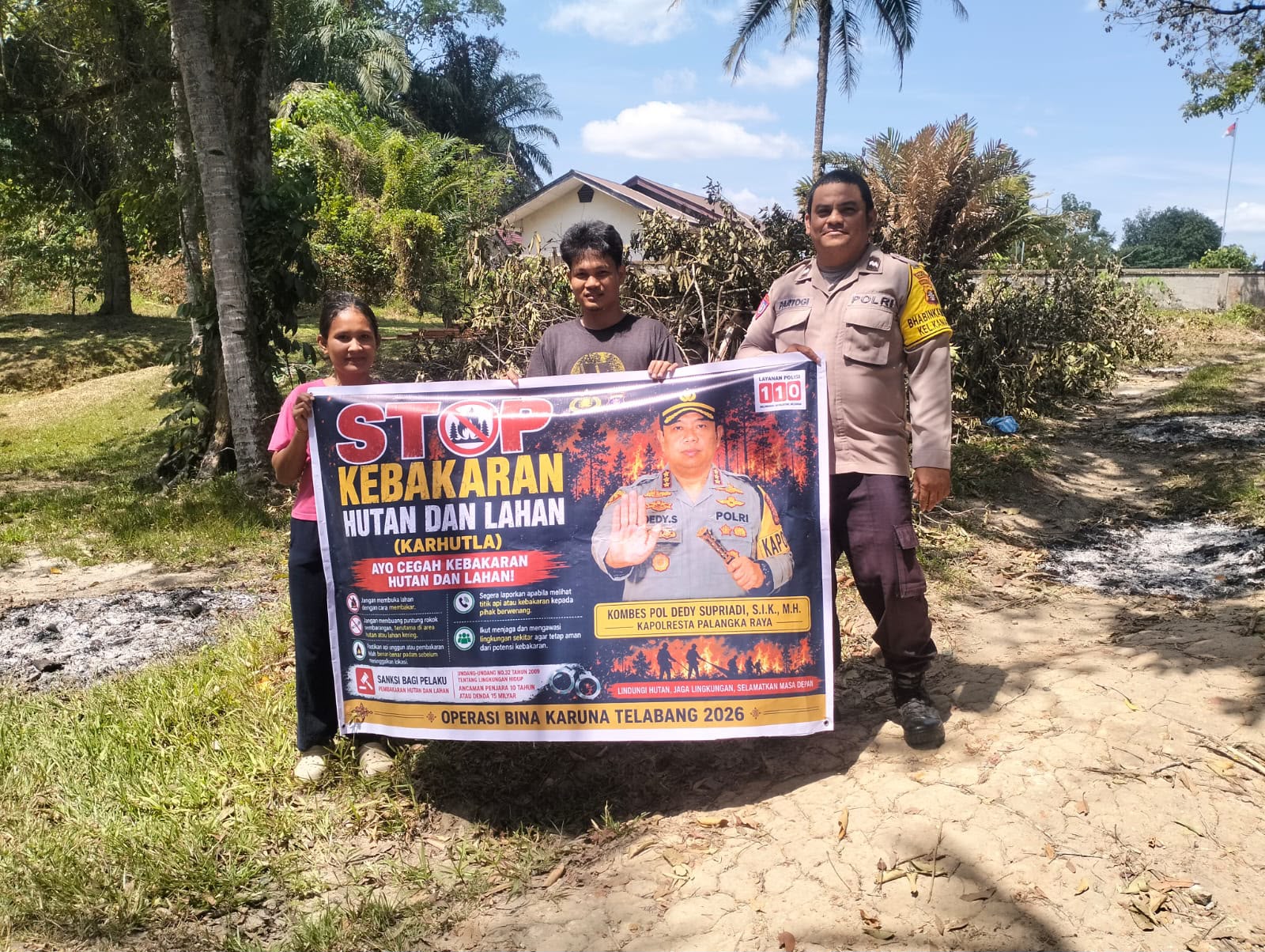 Rangkul Warga Kanarakan, Polsek Bukit Batu Sosialisasikan Stop Karhutla