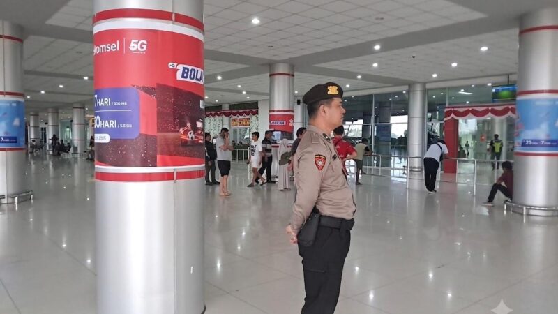 Jaga Objek Vital, Satpamobvit Polresta Palangka Raya Tingkatkan Pengamanan Bandara