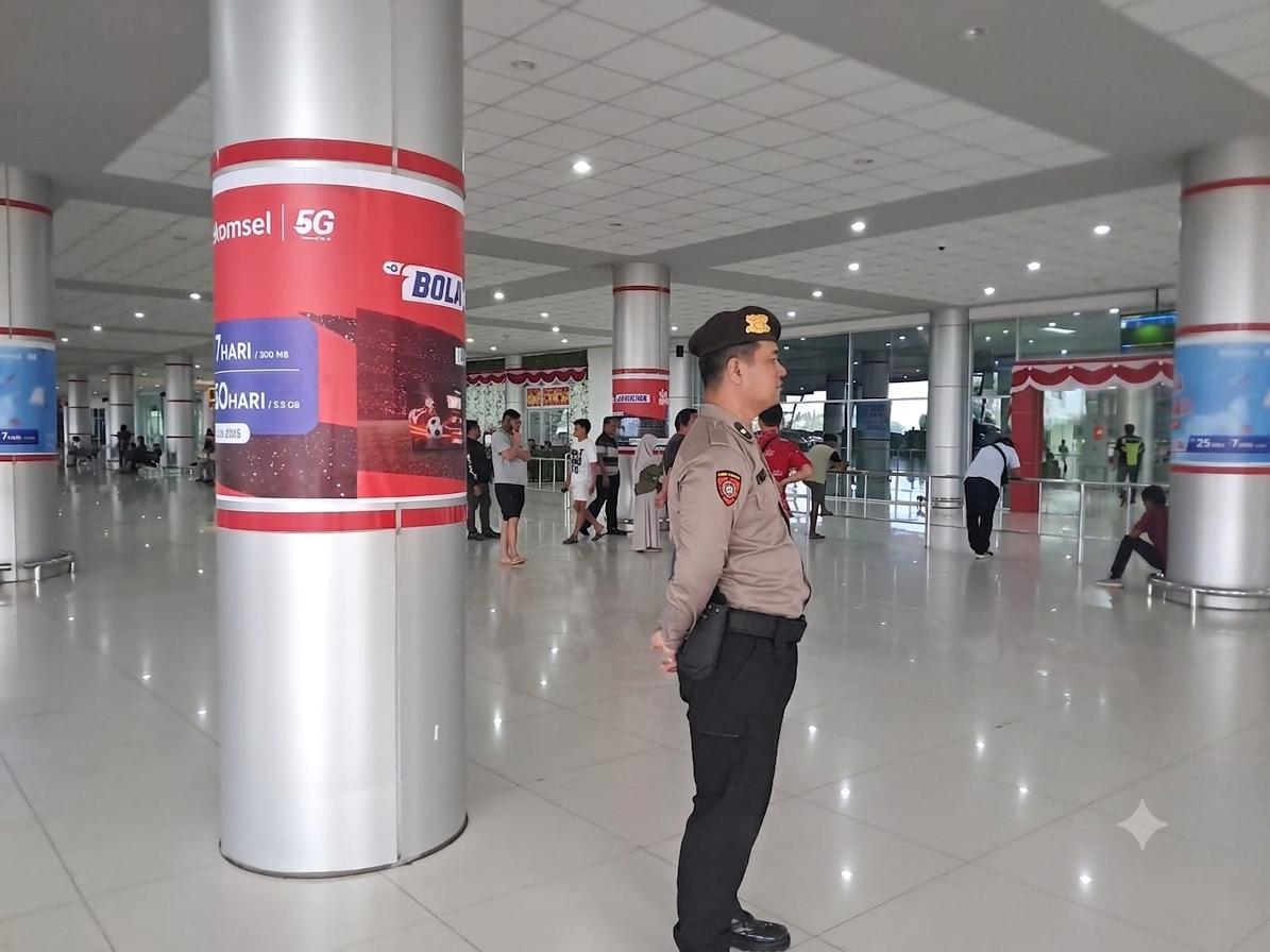 Jaga Objek Vital, Satpamobvit Polresta Palangka Raya Tingkatkan Pengamanan Bandara
