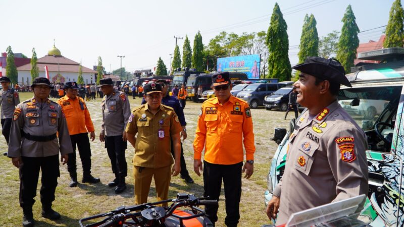 Sinergritas Hadapi Karhutla Polda Kalteng Melaksanakan Apel Siaga Karhutla Bersama Instansi Terkait.