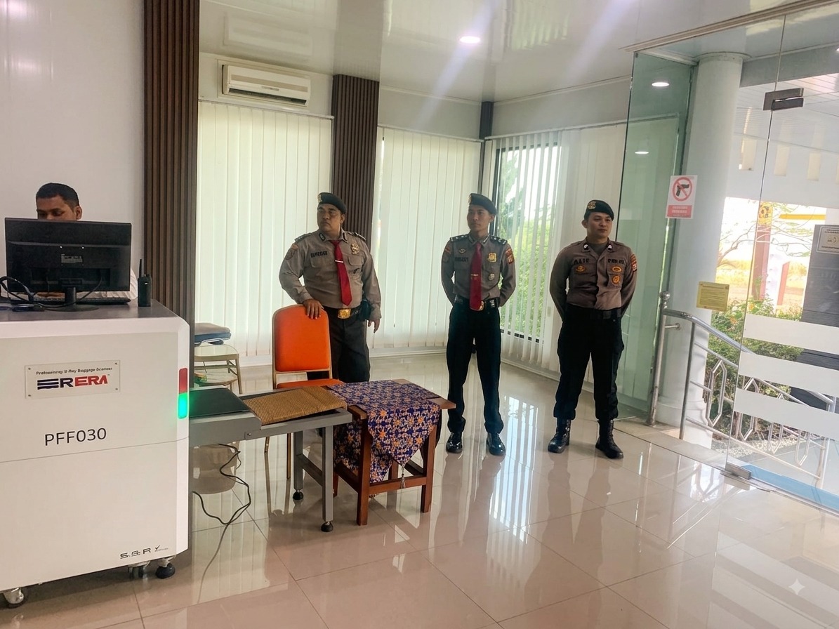 Bantu Jaga Keamanan Bandara, Satpamobvit Polresta Palangka Raya Tingkatkan Pengawasan