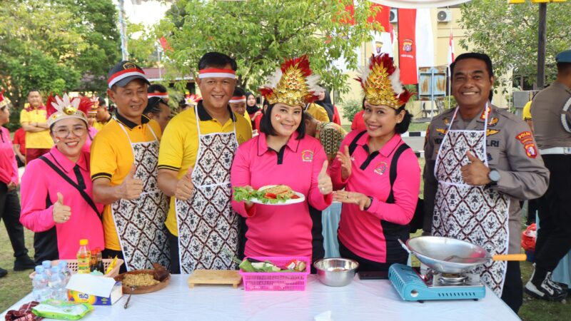 Lomba Tarik Tambang, Tangkap Bebek hingga Memasak Semarakkan HUT RI ke-81 di Polda Kalteng