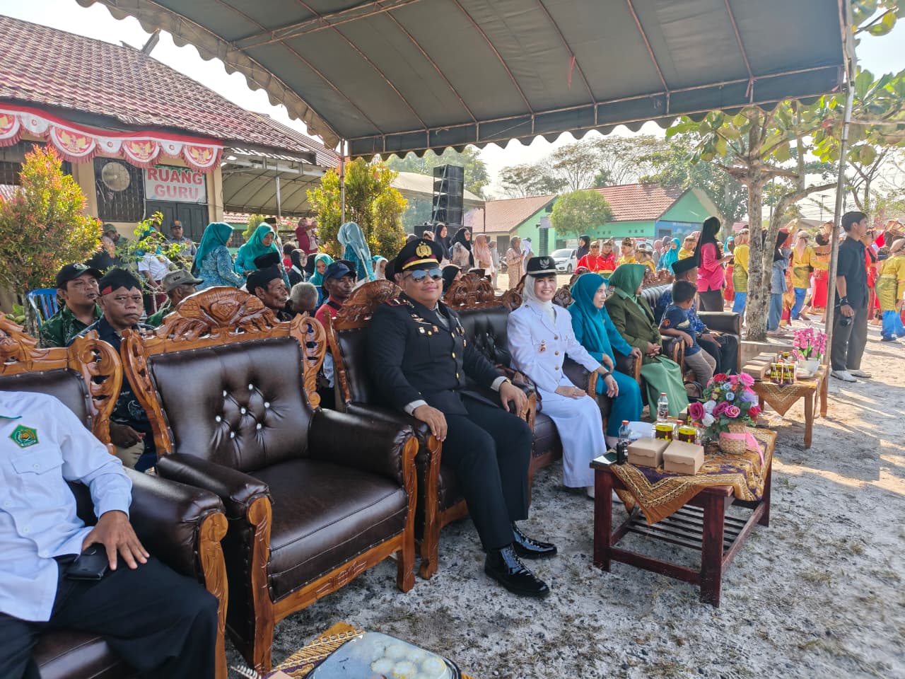 Peringatan HUT RI ke-81, Plh. Kapolsek Sabangau Hadiri Upacara di Kalampangan
