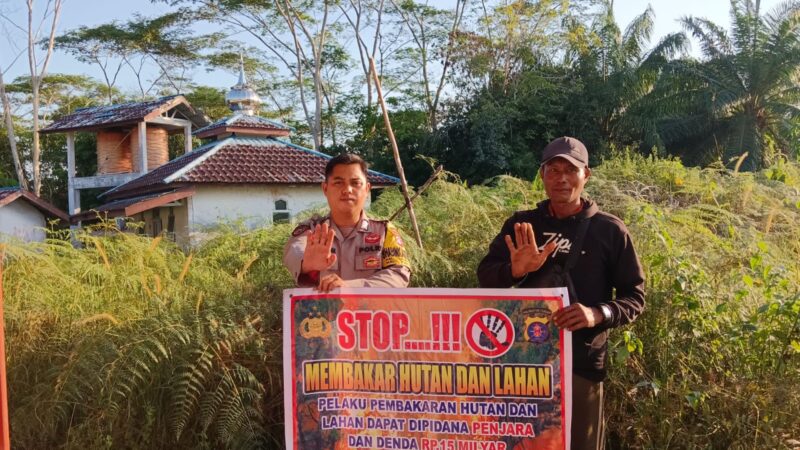 Gelar terus DDS, Bhabinkamtibmas Gaung Baru Ingatkan Warga Waspadai Karhutla