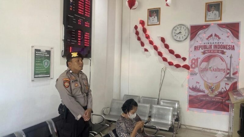 Satpamobvit Polresta Palangka Raya Pantau Sistem Pengamanan Bank Demi Cegah Gangguan Kamtibmas