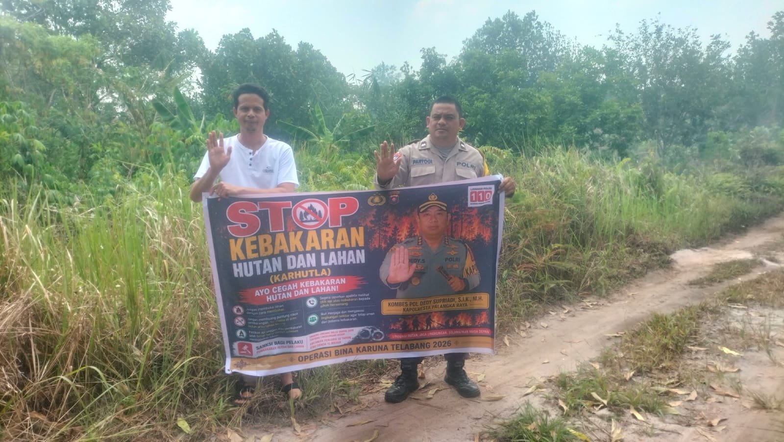 Bhabinkamtibmas Polsek Bukit Batu Ajak Warga Kanarakan Dukung dan Bantu Penanganan Karhutla