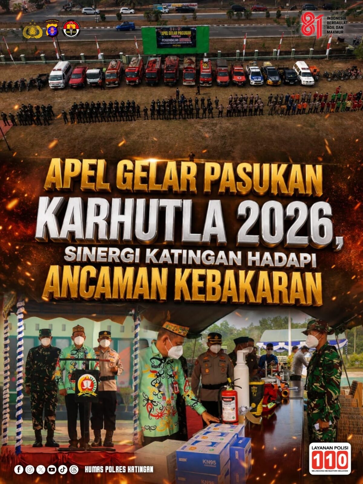 Apel Gelar Pasukan Karhutla 2026, Sinergi Katingan Hadapi Ancaman Kebakaran