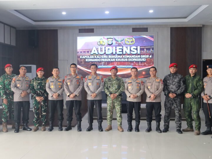 Perkuat Sinergitas TNI-Polri, Kapolda Kalteng Audiensi Bersama Kopassus Grup 4