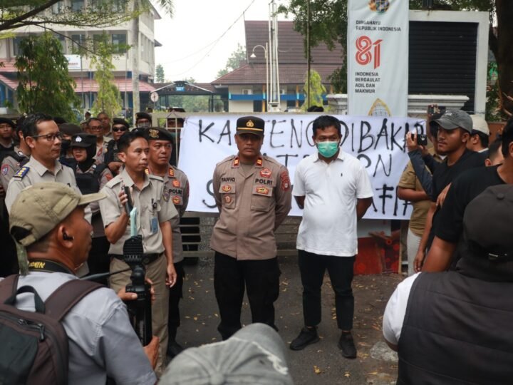 Berjalan Kondusif, Polresta Palangka Raya Tuntaskan Pam Aksi Damai di Kanwil ATR/BPN Kalteng