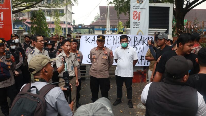 Berjalan Kondusif, Polresta Palangka Raya Tuntaskan Pam Aksi Damai di Kanwil ATR/BPN Kalteng