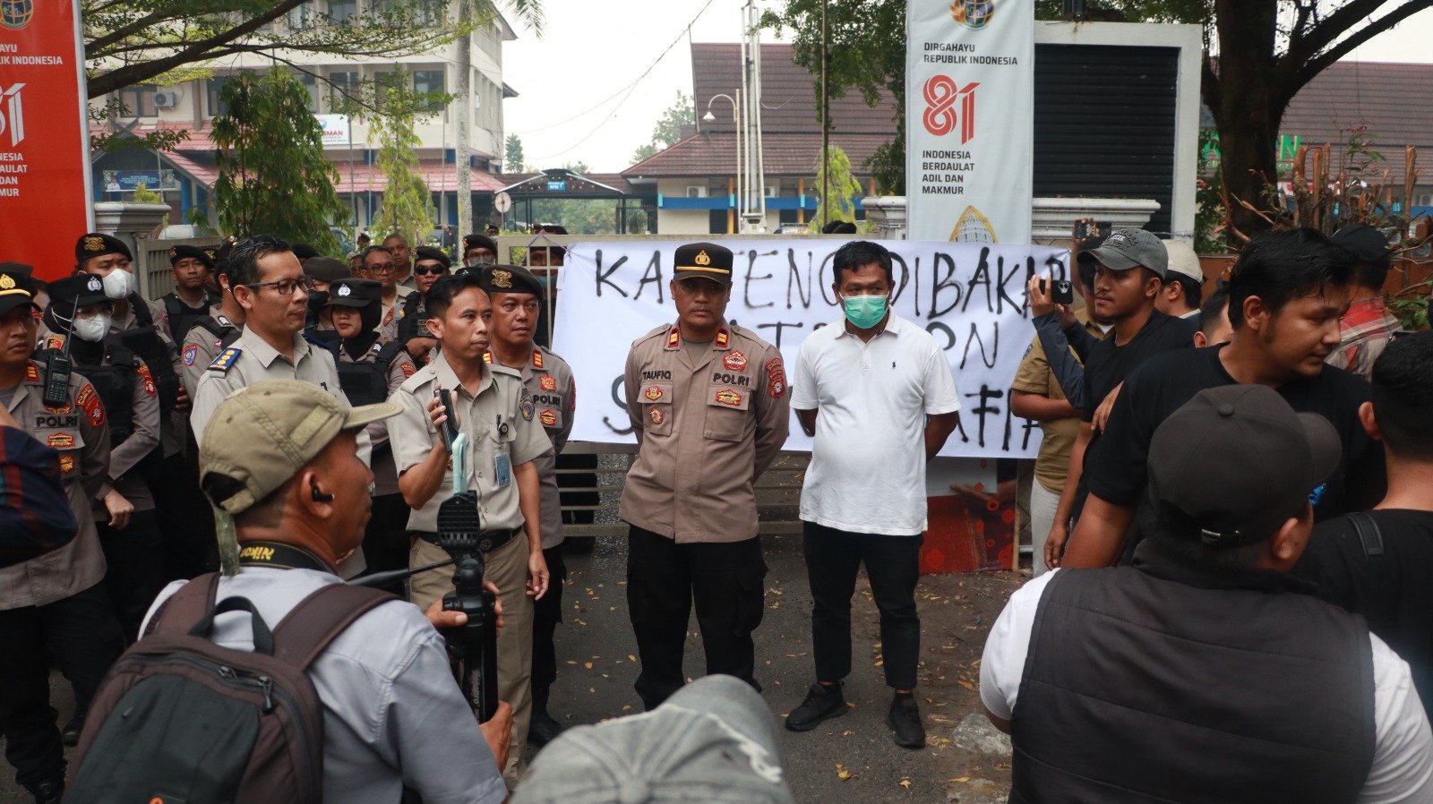 Berjalan Kondusif, Polresta Palangka Raya Tuntaskan Pam Aksi Damai di Kanwil ATR/BPN Kalteng