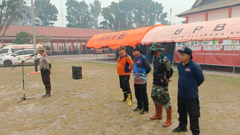 Siap Mitigasi Karhutla, Satgas Karhutla Polresta Palangka Raya Apel Gabungan di Kantor BPBD Kota