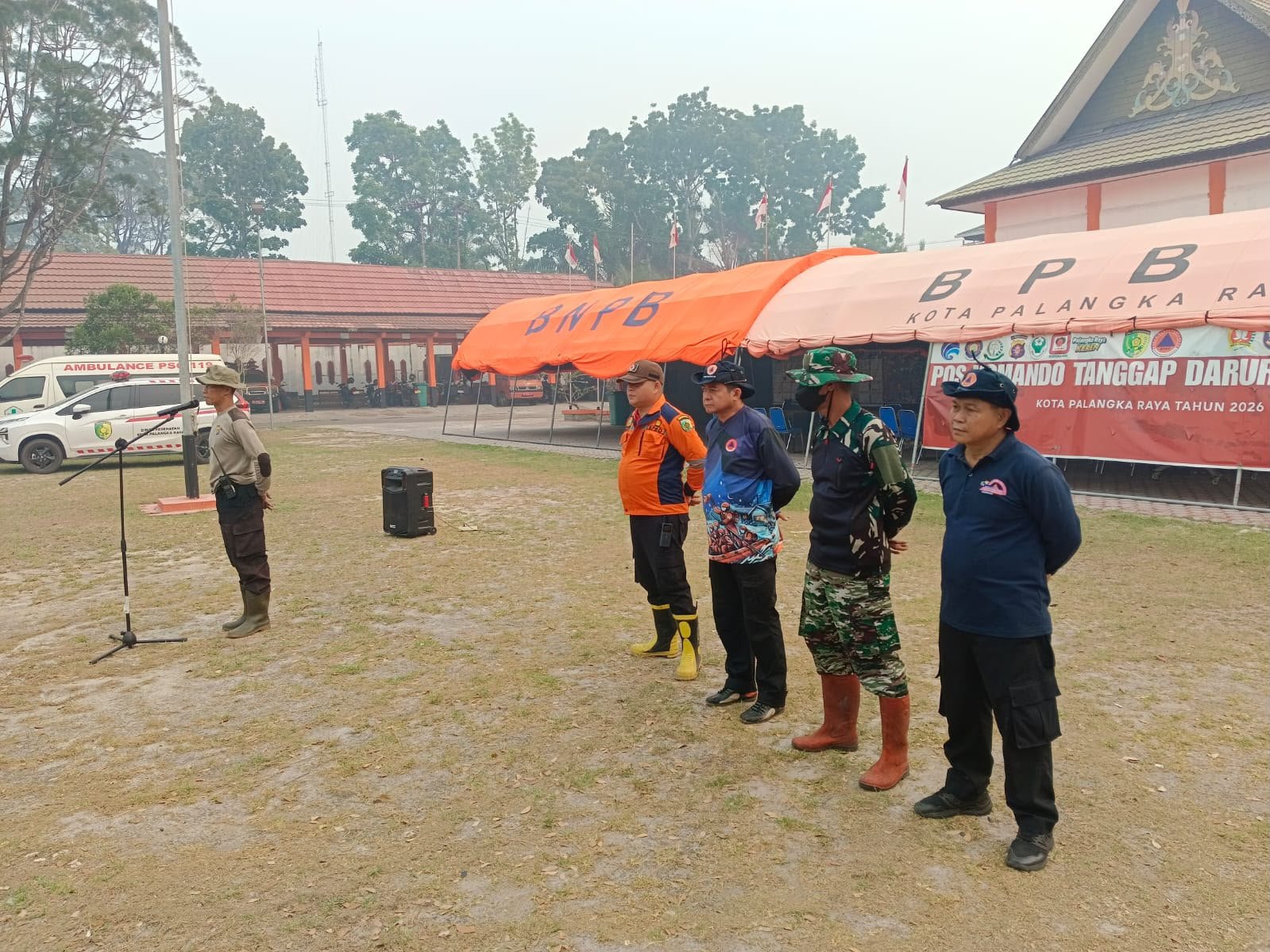 Siap Mitigasi Karhutla, Satgas Karhutla Polresta Palangka Raya Apel Gabungan di Kantor BPBD Kota