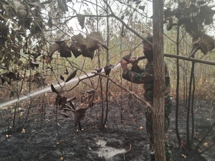 Hadapi Akses Sulit, Polsek Rakumpit Bersama MPA Lakukan Pemadaman dan Pendinginan Karhutla