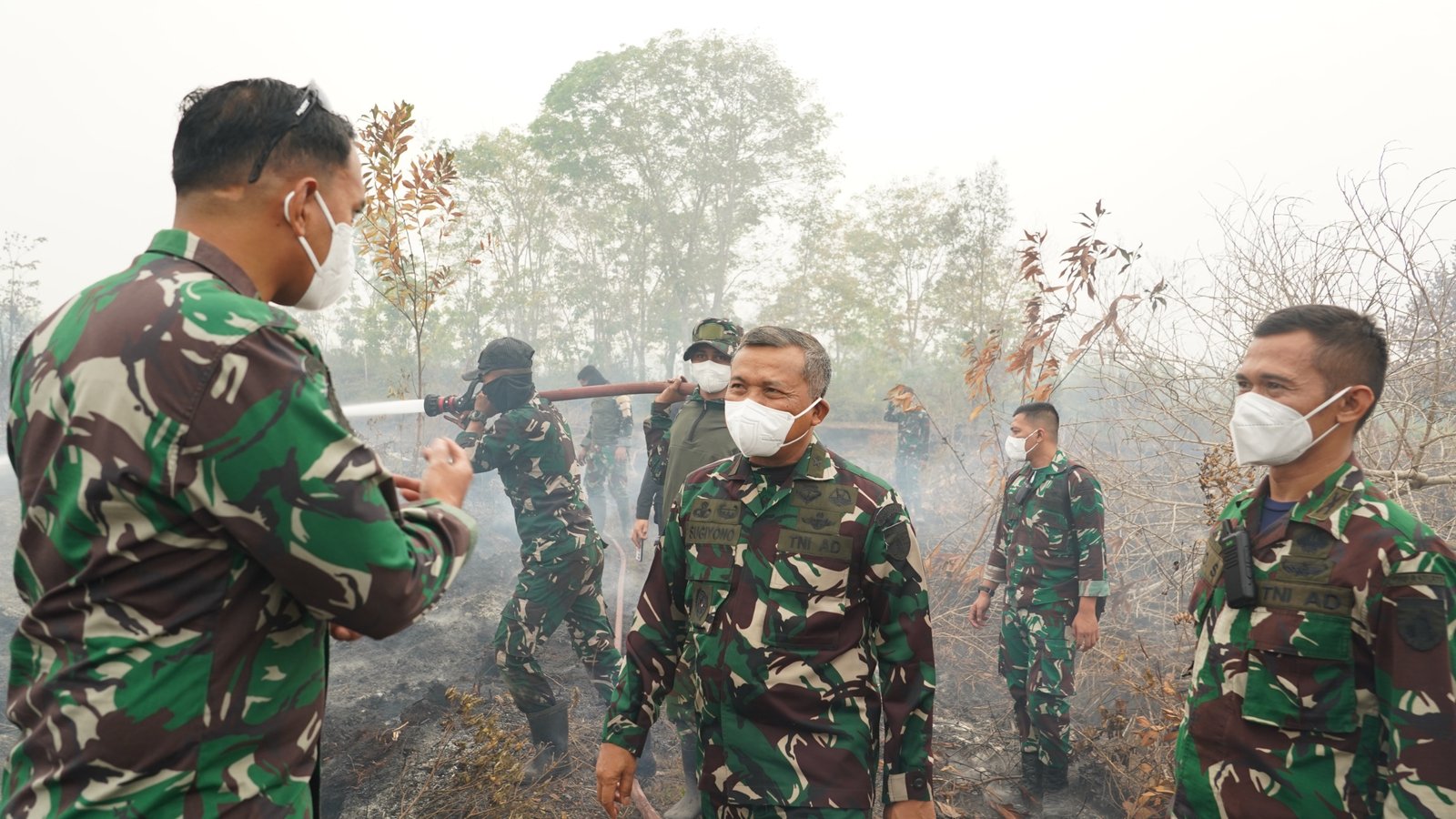 Pangdam XXII/Tambun Bungai Tinjau Karhutla dengan Drone Termal di Tjilik Riwut KM 21