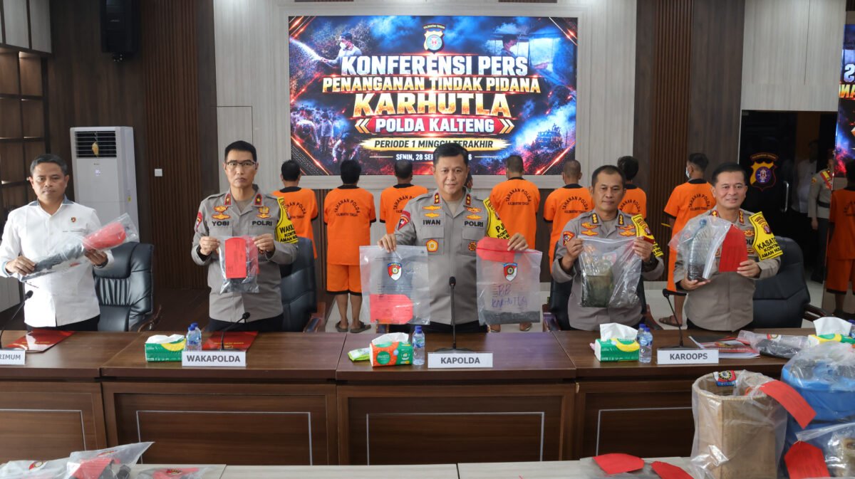 Polda Kalteng Tindak Tegas Pelaku Karhutla, 8 Tersangka Diciduk dan 12 Perusahaan Masuk Daftar Penyidikan