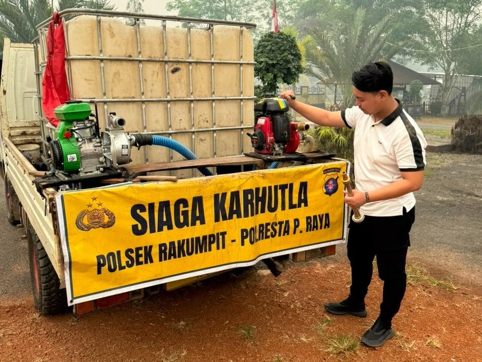Perkuat Antisipasi Karhutla, Polsek Rakumpit Polresta Palangka Raya Cek Kesiapan Peralatan