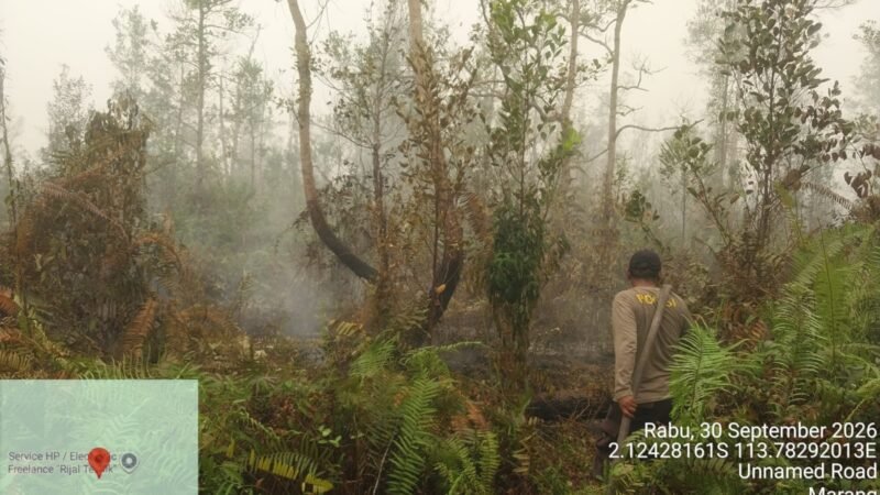 Tangani Karhutla di Tjilik Riwut Km. 18, Satgas Polresta Palangka Raya Lakukan Pemadaman  Lanjutan