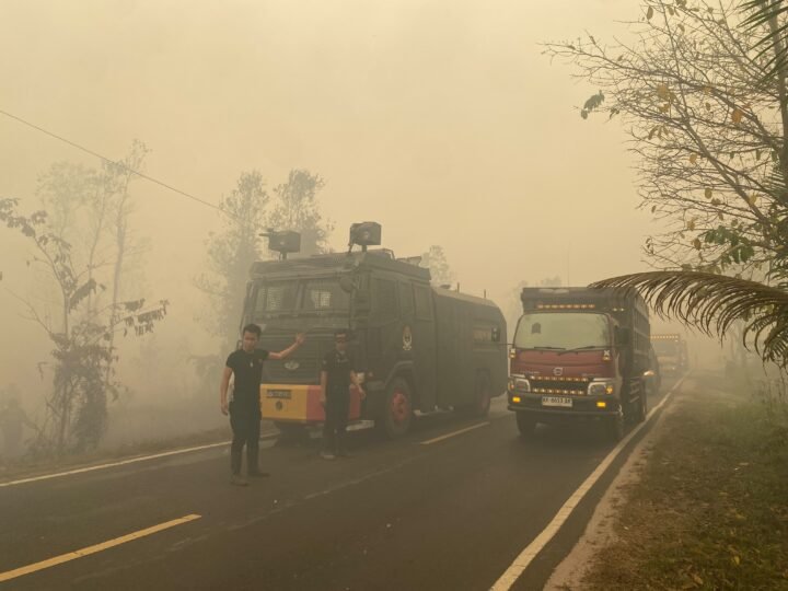 Asap Karhutla Selimuti Jalan Tanjung Taruna, Polda Kalteng Imbau Pengendara Waspada dan Berhati-Hati