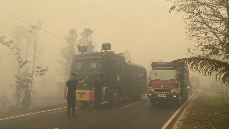 Asap Karhutla Selimuti Jalan Tanjung Taruna, Polda Kalteng Imbau Pengendara Waspada dan Berhati-Hati