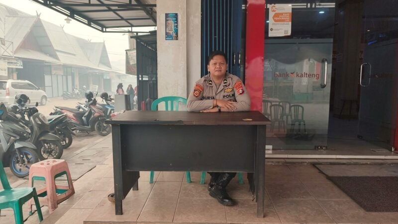 Sinergi dengan Petugas Keamanan, Satpamobvit Polresta Palangka Raya Jaga Bank