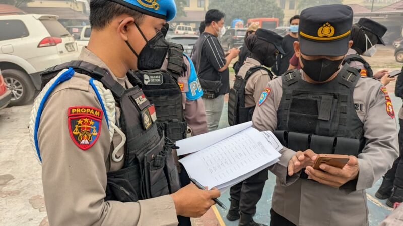 Waspers Pam Aksi Damai, Sipropam Polresta Palangka Raya Cek Kesiapan Personel
