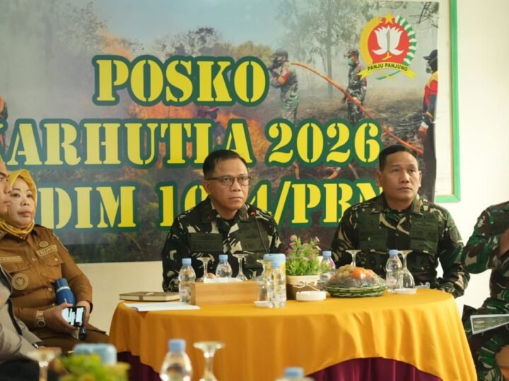 PANGDAM XXII/TAMBUN BUNGAI Ikuti Vicon Bersama Presiden, Evaluasi Dan Percepatan Penanganan Karhutla Di TNTP